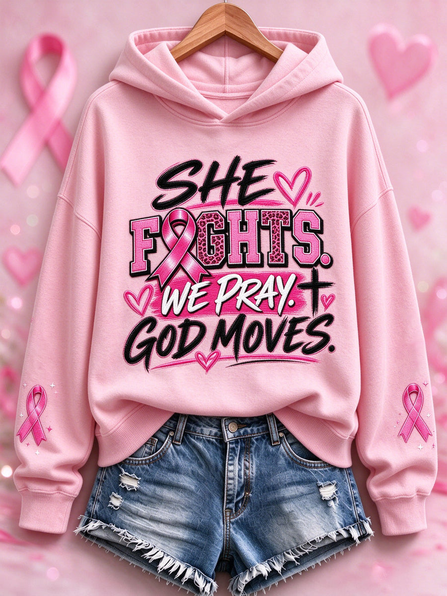 Women's Breast Cancer Print Sweatshirt