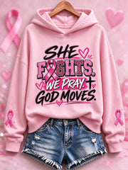 Women's Breast Cancer Print Sweatshirt