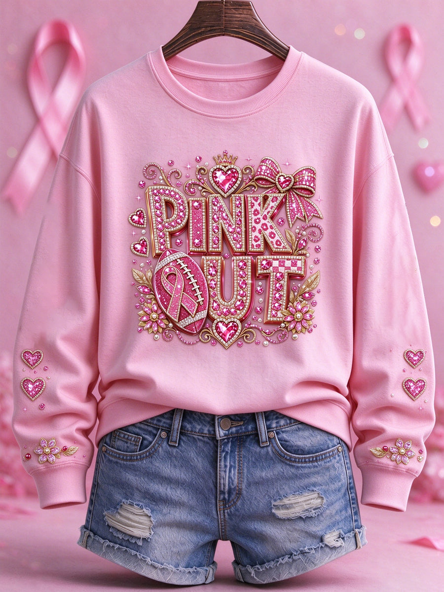 Women's Breast Cancer Print Sweatshirt
