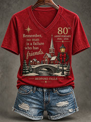 Women's Christmas V-neck T-shirt