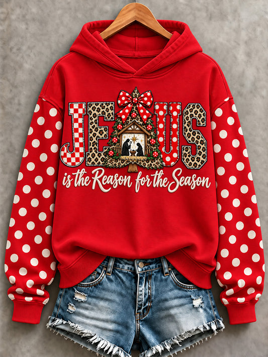 Women's Jesus Is The Reason For The Season Print Sweatshirt