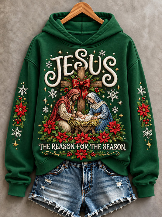Women's Jesus Is The Reason For The Season Print Sweatshirt