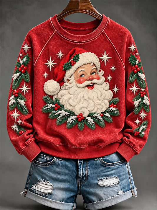 Women's Christmas Santa Claus Art Print Sweatshirt