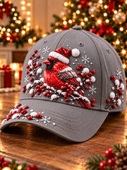Unisex  vintage christmas Northern Cardinal Hat