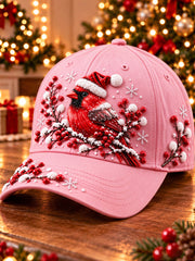 Unisex  vintage christmas Northern Cardinal Hat