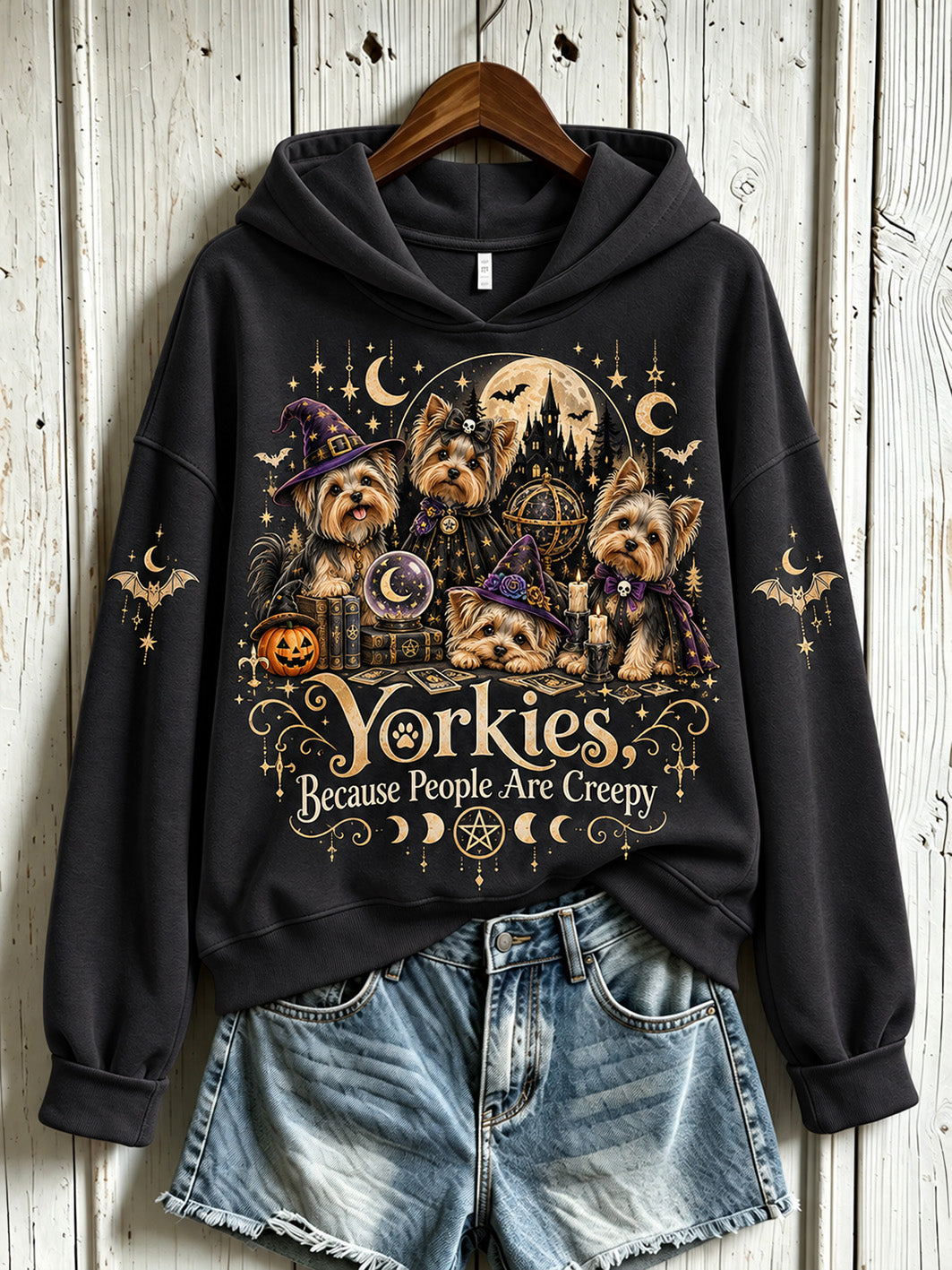 Women's Yorkies People Are Creepy Pattern Causal Sweatshirt