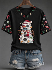 Women's Christmas/Halloween Scary Snowman T-shirt