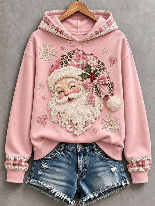 Women's Pink Santa Hoodie
