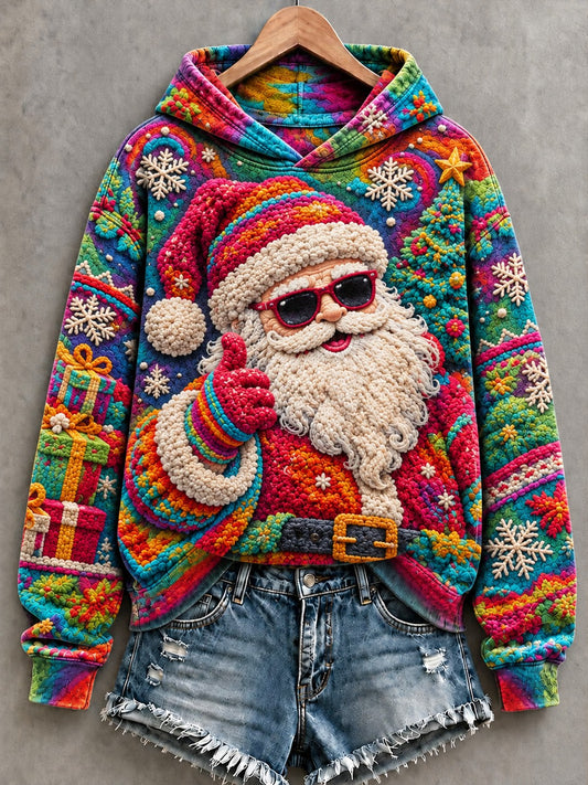 Women's Christmas Santa Printed Hoodie