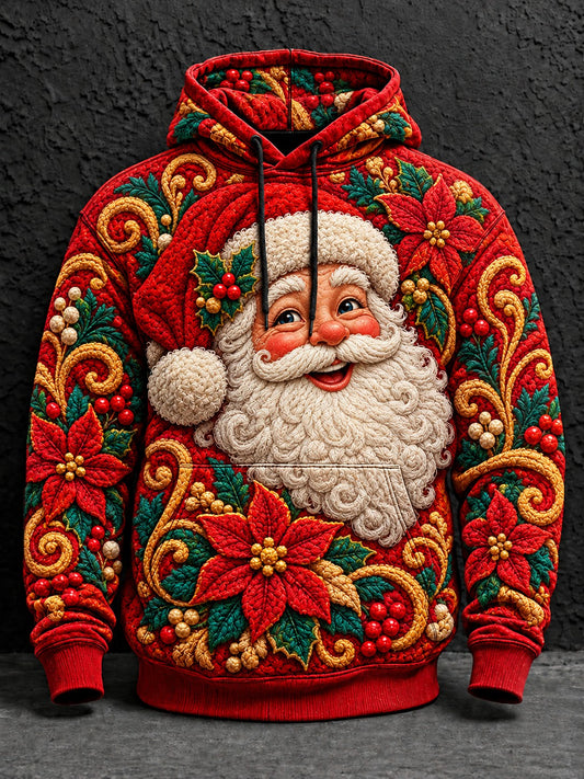 Men's Christmas Santa Printed Hoodie