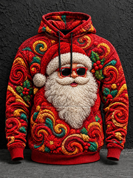 Men's Christmas Santa Printed Hoodie
