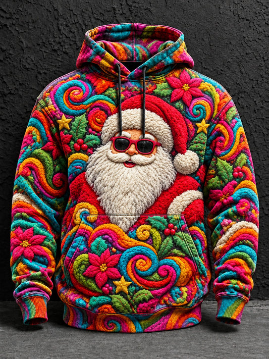 Men's Christmas Santa Printed Hoodie