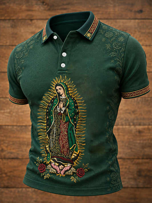 Men's Our Lady of Guadalupe Day Faith Lover Art Printed Casual Tops