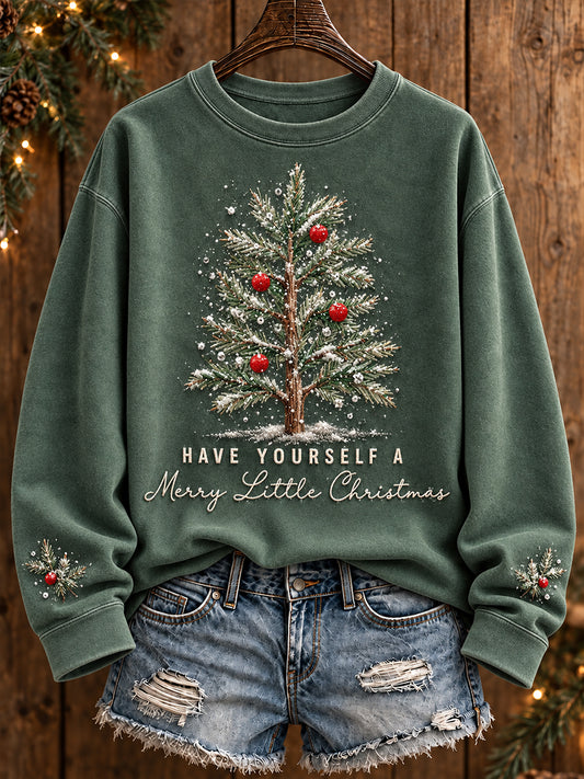 Women's Merry Christmas Art Printed Sweatshirt