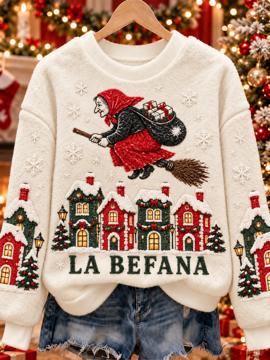 Women's A Witch Celebrates Christmas Flannel Sweatshirt