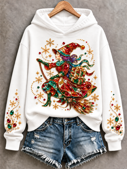 Women's A Witch Celebrates Christmas Regular Sweatshirt