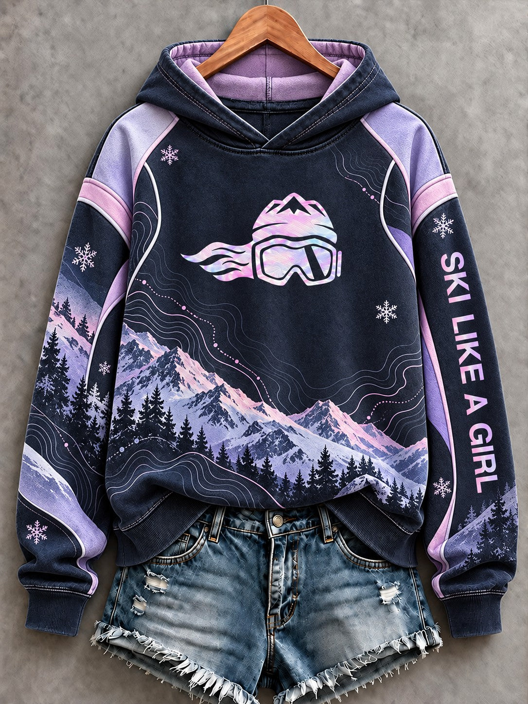 Women's Ski Like A Girl Printed Hoodie