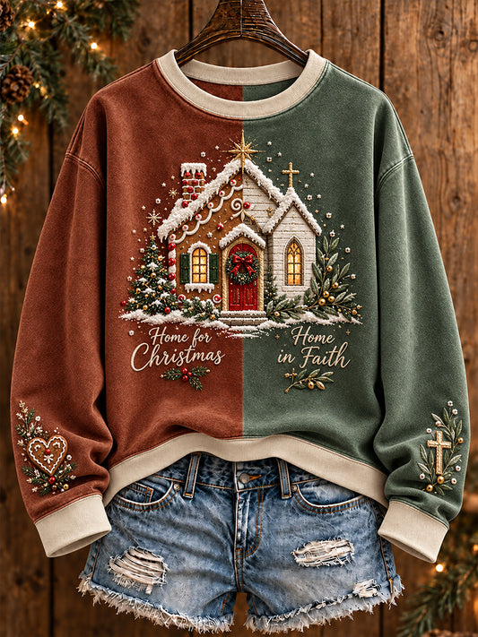 Women's Christmas Faith The Season The Reaon Printed Sweatshirt