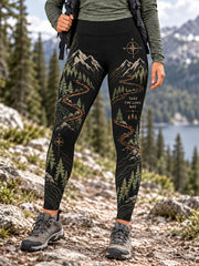 Women's Wilderness Trail Print Hike Lovers Leggings