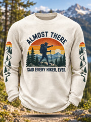 Men's Funny Hike Lovers Casual Waffle Long Sleeve T-Shirt