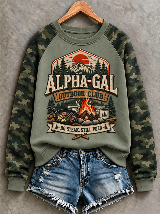 Women's Camping Raglan Sleeve Sweatshirt