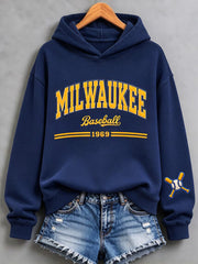 Women's Baseball Print Hoodies