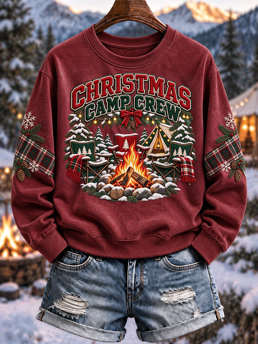 Women's Christmas Winter Camping Print Sweatshirt