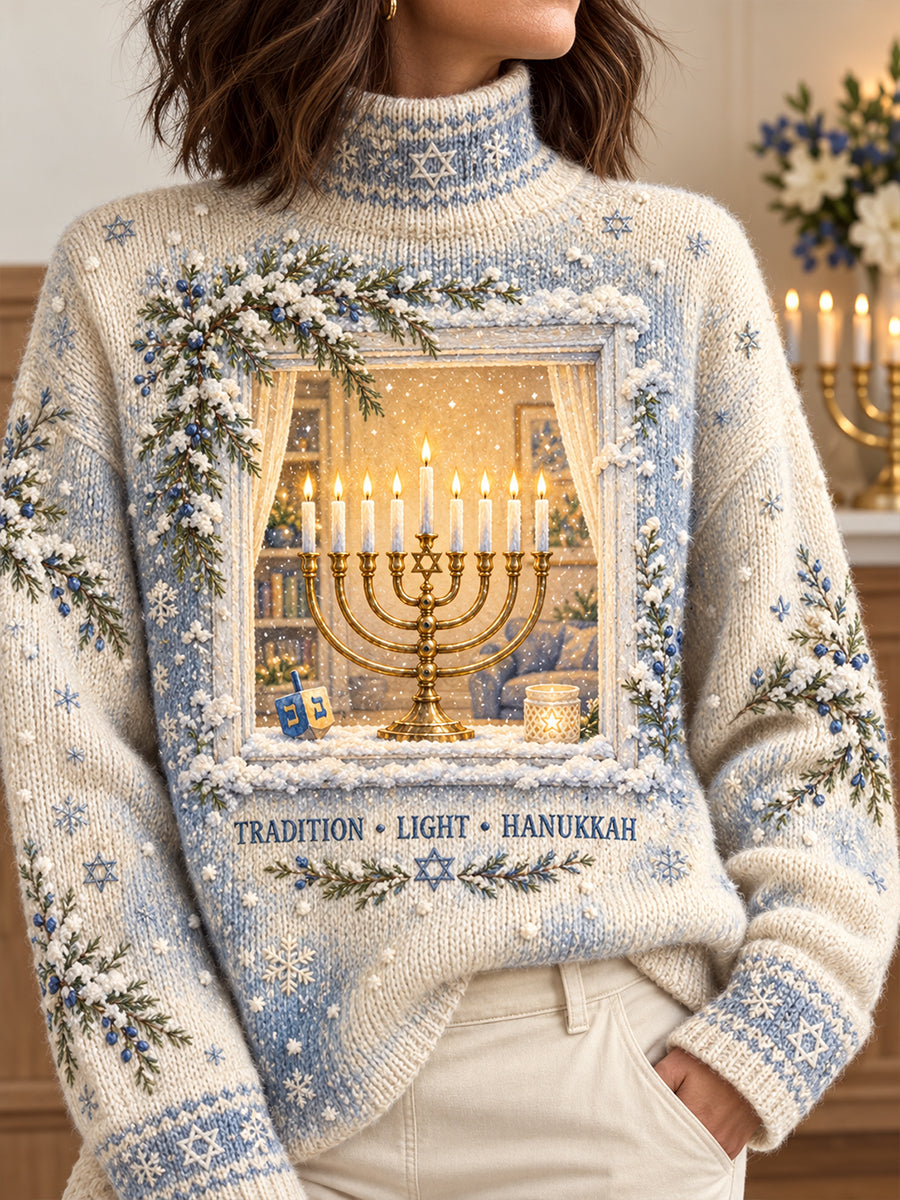 Women's Happy Hanakkah Printed Sweater