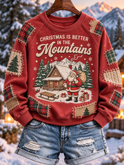 Women's Christmas Winter Camping Print Sweatshirt