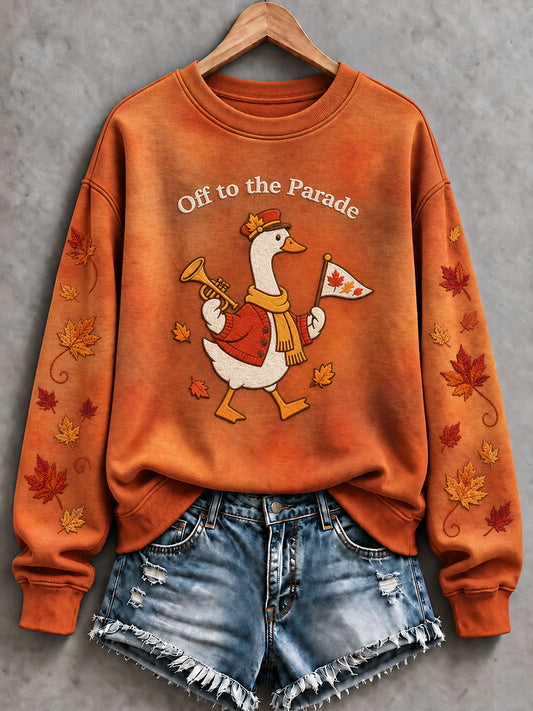 Women's Thanksgiving Day Parade Print Casual Sweatshirt