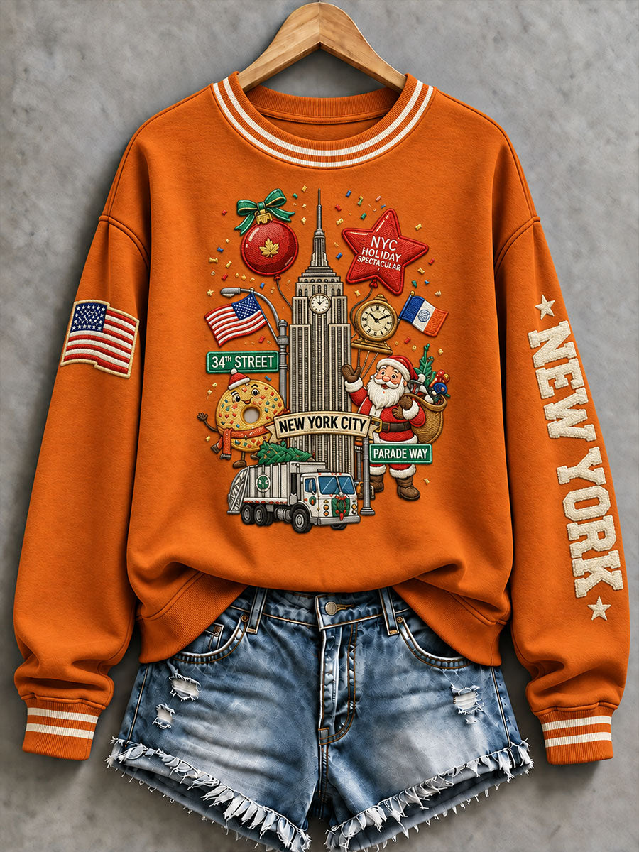 Women's Thanksgiving Day Parade Print Casual Sweatshirt