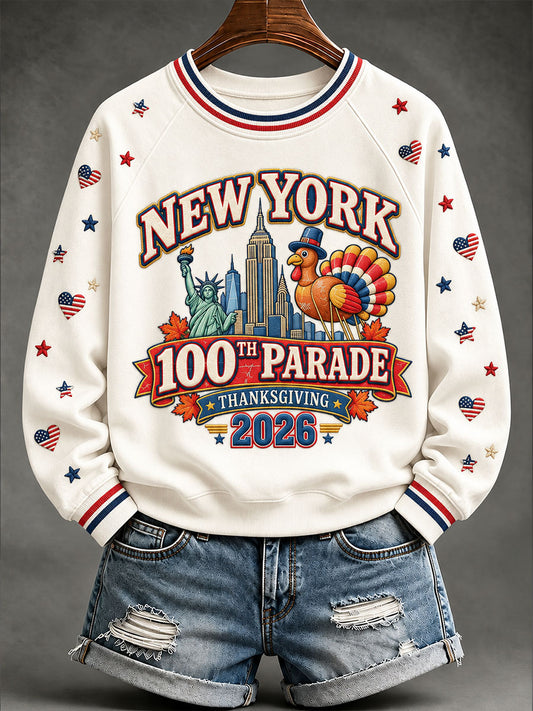 Women's Thanksgiving Day Parade Print Casual Sweatshirt
