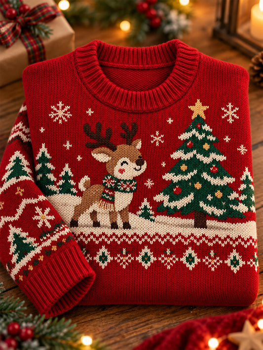 Women's Vintage Nordic  & Retro Festive Holiday Pullover Christmas Sweater