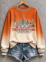 Women's Thanksgiving Day Parade Print Casual Sweatshirt