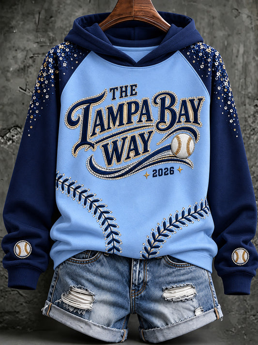 Women's Tampa Bay Baseball Lover Printed Hoodie