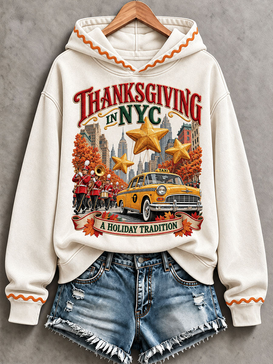 Women's Thanksgiving Parade Print Casual Sweatshirt