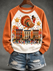 Women's Thanksgiving Parade Print Casual Sweatshirt