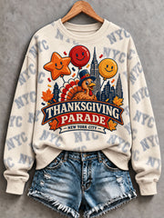 Women's Thanksgiving Day Parade Print Casual Sweatshirt