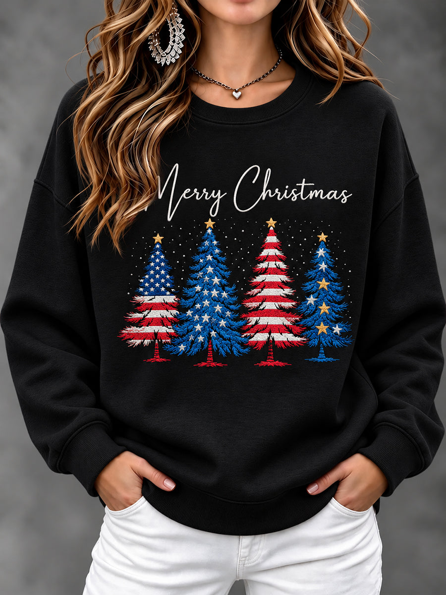 Women's USA Flag Christmas Casual Sweatshirt