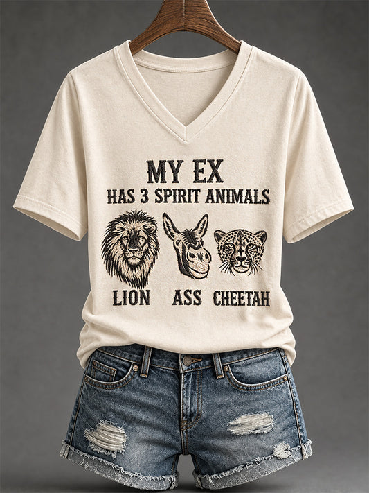 Women's Sassy & Sarcastic Funny Graphic Print V-Neck Tee