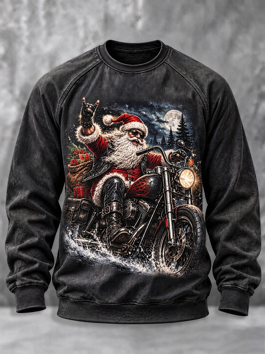 Men's Heavy Metal Rock Christmas Print Sweatshirt