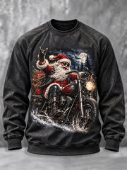 Men's Heavy Metal Rock Christmas Print Sweatshirt