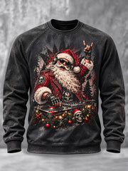 Men's Heavy Metal Rock Christmas Print Sweatshirt