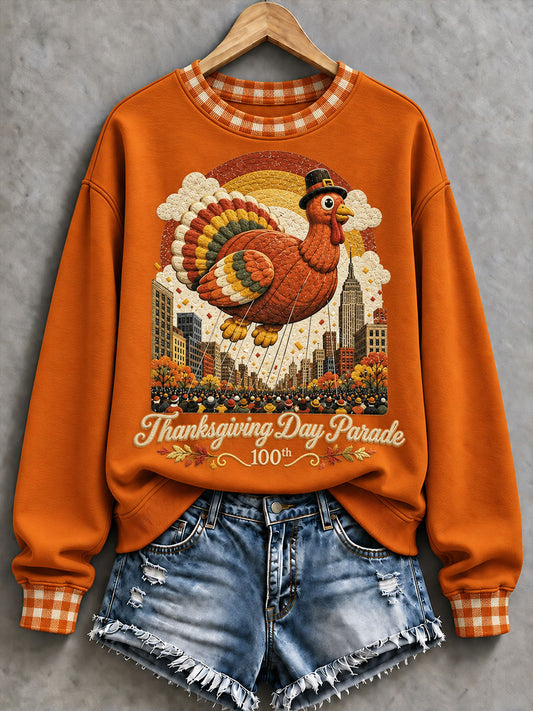 Women's Thanksgiving Parade Print Casual Sweatshirt