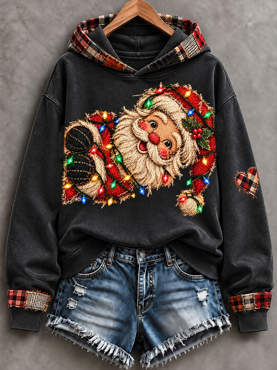 Women's Fun Santa Claus Print Regular Sweatshirt