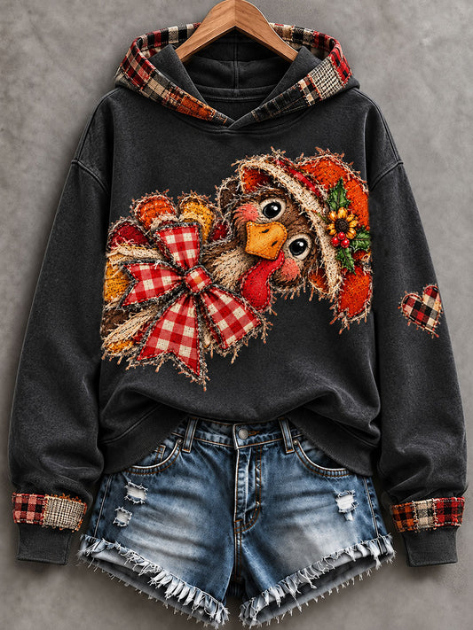 Women's Thanksgiving Turkey Print Regular Sweatshirt