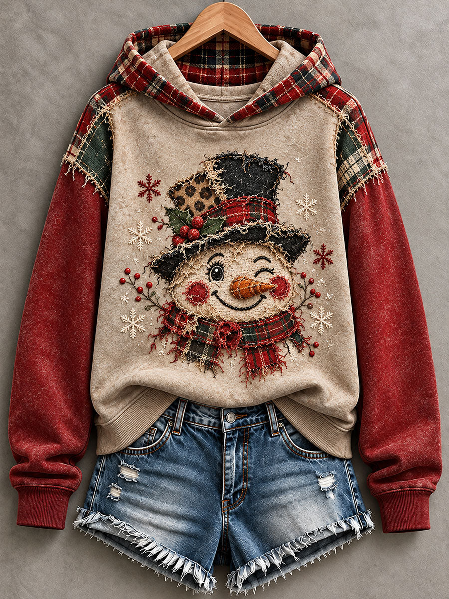 Women's Fun Christmas Snowman Print Regular Sweatshirt