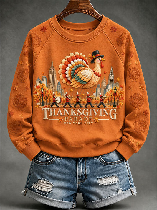 Women’s Thanksgiving Parade Commemorative Print Casual Sweatshirt