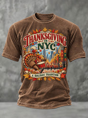 Men's Thanksgiving Parade Commemorative Print Casual T-shirt