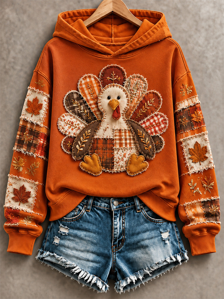 Women's Thanksgiving Turkey Print Hoodie
